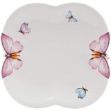 Kit 6 Pratos De Sobremesa Wolff Porcelana Borboletas 19Cm