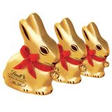 Lindt Gold Bunny 3 Coelhos De Chocolate Páscoa 100g