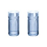 Jogo 2 Copos Vidro Água 360 Ml Azul Linha Palace L&#39;hermitage