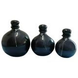 Trio Vasos Shalom Em Cerâmica De Sala Decorativos Black