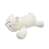 Gato De Pelúcia Branco Deitado - 35 Cm