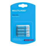 Pilha Recarregável Aaa 1000mah Multilaser Blister 4 Pilhas