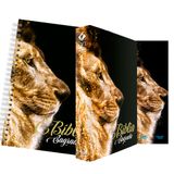 Kit Leão Ouro - Planner + Bíblia Capa Dura NVT + Marca Página