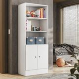 Armario Livreiro Gamer 4095 2 Portas E 3 Prateleiras Branco Branco