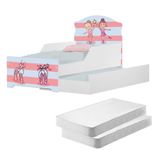 Mini Cama Infantil Com Auxiliar Com Colchões