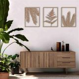 Quadro Decorativo Trio De Folhas Vazadas - Mdf 3mm 001