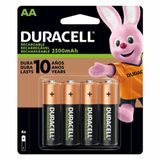 Pilha Recarregável Duracell Aa 2500mAh Pequena com 4 Unidades