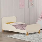 Mini Cama Infantil Melody Com Proteção Lateral Off White