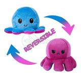 Polvo Reversível De Pelúcia Feliz E Bravo Azul E Roxo