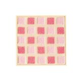 Quadro Quadrados Rosas Em Tapeçaria