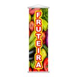 Banner Fruteira Frutas Serviço Banca Lona Colorido 100x30cm