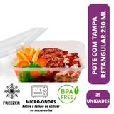 Pote Descartável 250ml Freezer Micro-ondas Marmita Comida