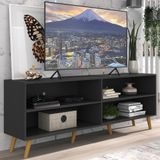 Rack Para Tv 75&quot; Retrô Jazz Mp1017 Preto Natural