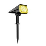Lampada Solar Jardim Parede Led Branco Quente