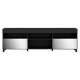 Rack Com Rodízios E Espelho Para Tv Até 65 Com 2 Portas