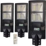 Luminaria Solar Led 240w 3un Sensor E Controle Refletor