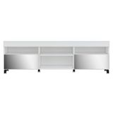 Rack Com Rodízios E Espelho Para Tv Até 65´´ Com 2 Portas