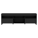 Rack Com Rodízios Para Tv Até 65 Com 2 Portas Preto