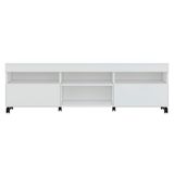 Rack Com Rodízios Para Tv Até 65 Com 2 Portas Branco