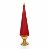 Árvore De Natal Em Resina Vermelho E Dourado 45cm