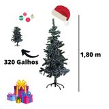 Árvore Pinheiro De Natal Luxo Verde Nevada 1,80m 320 Galhos