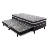 Cama Box Solteiro Com Cama Auxiliar 88x188x41cm Cinza/preto