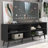 Rack Para Tv 75&quot; Retrô Jazz Mp1017 Preto