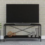 Rack Para Tv Até 50 Polegadas 2 Prateleiras Industrial 120cm Active Yescasa Preto Ônix