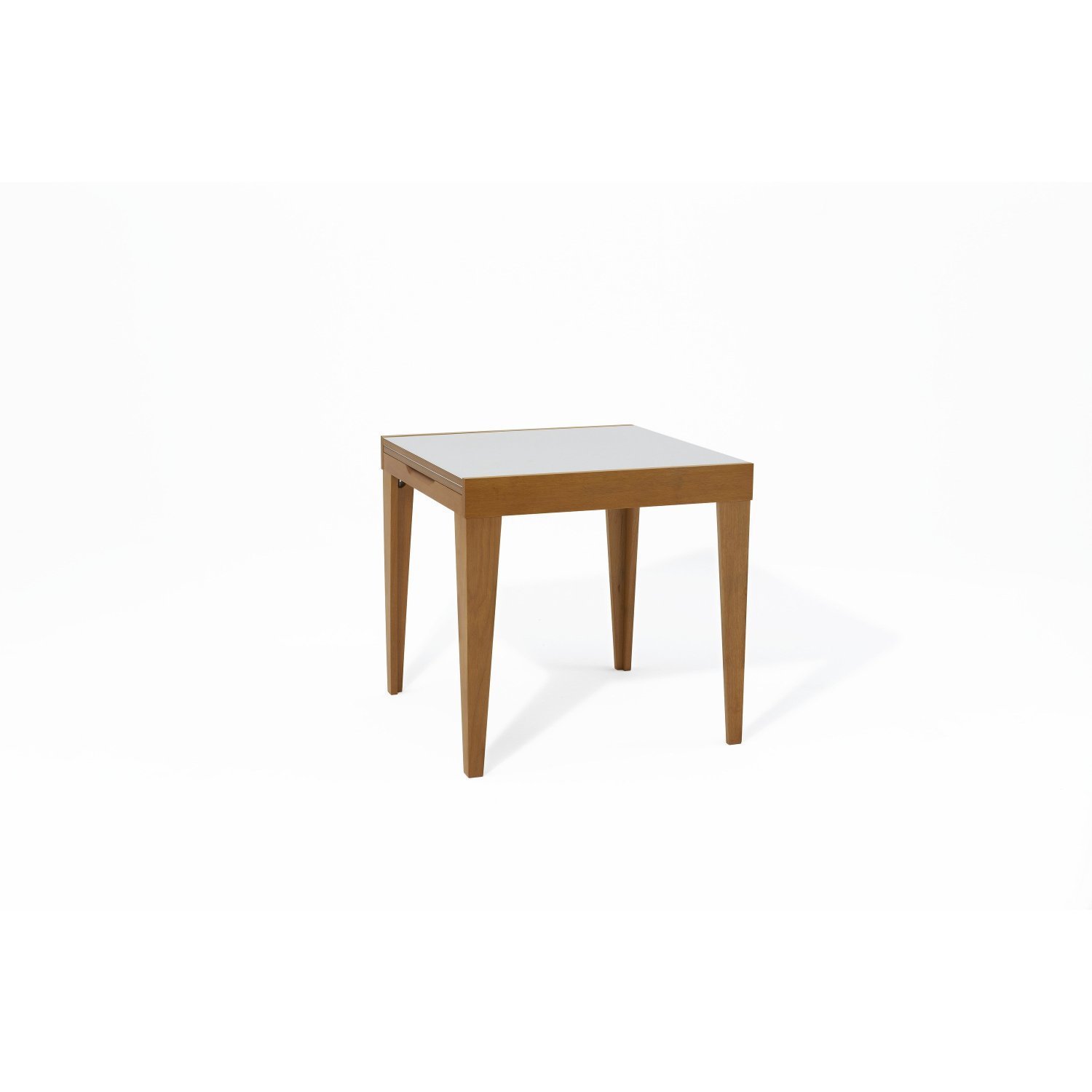 Mesa De Jantar Extensível 80/160 Cm Tampo Vidro Pés Madeira Maciça Imbuia Tock Carmo Móveis Imbuia