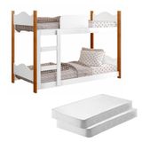 Mini Beliche Infantil Arthur Branco Com Colchões