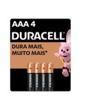 Pilha Palito Aaa Duracell Alcalina Cartela C/4 Pilhas