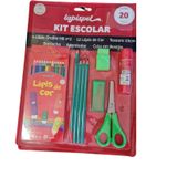 Kit Material Escolar Lápis Borracha Tesoura Cola Lápis