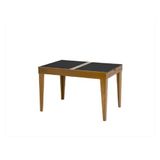 Mesa de Jantar Extensível Tampo de Vidro 120x80cm Paris Prime Mel/Preto