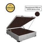 Cama Box Baú Luxo Blindado Viúva Cinza 41x128x188
