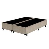 Base Box Casal Blindado Bipartido Extremo Reforçado Homequeen Suede Bege 40x138x188