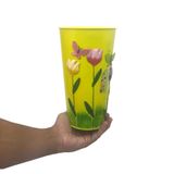 Vaso Enfeite Jardim Quintal Borboleta Flor De Ferro Amarelo