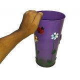 Vaso Balde Enfeite De Ferro Jardim Varanda Flor Roxo