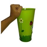 Vaso Balde Enfeite De Ferro Jardim Varanda Flor Verde