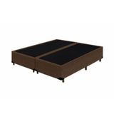 Base Box Casal Blindado Bipartido Extremo Reforçado Homequeen Suede Marrom 40x138x188