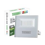 Refletor Taschibra Led Tr Slim 30w Luz Verde Branco Bivolt