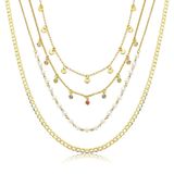Mix De Colares Pearls &amp; Shine Com Revestimento Em Ouro