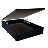Cama Box Baú Blindado Viúva Homequeen Sintético Preto 41x128x188