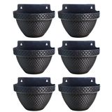 6 Vasos De Parede Rattan 3 Litros Para Jardim Varanda Preto