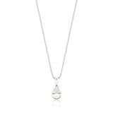 Colar Drop Crystal Revestido Em Prata