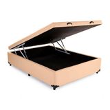 Cama Box Baú Blindado Viúva Homequeen Corino Bege 41x128x188