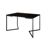 Mesa Jantar Industrial Preta Retangular 137x90cm Base V Ferro Preto Cor: Preto