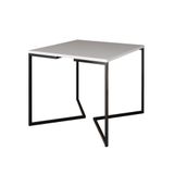 Mesa Jantar Industrial Quadrada Branca 90cm Base V Ferro Preto Cor: Branco