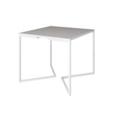 Mesa Jantar Industrial Quadrada Branca 90cm Base V Ferro Branco Cor: Branco