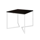 Mesa Jantar Industrial Quadrada Preta 90cm Base V Ferro Branco Cor: Preto