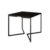 Mesa Jantar Industrial Quadrada Preta 90cm Base V Ferro Preto Cor: Preto